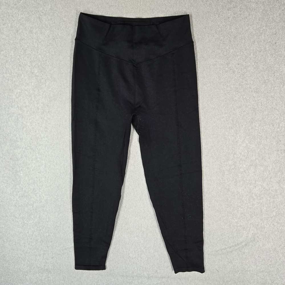PINK Victoria's Secret Women Activewear Pants XXL Black Yoga Legging 25.5"